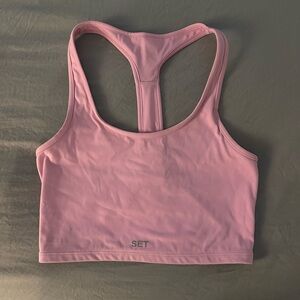 SET Active Light Pink Sportbody Double Scoop Tank Bra